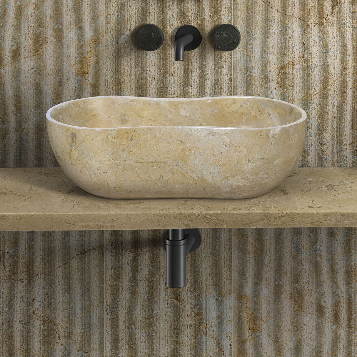 Bathroom Vessel Sink With Wavy Design