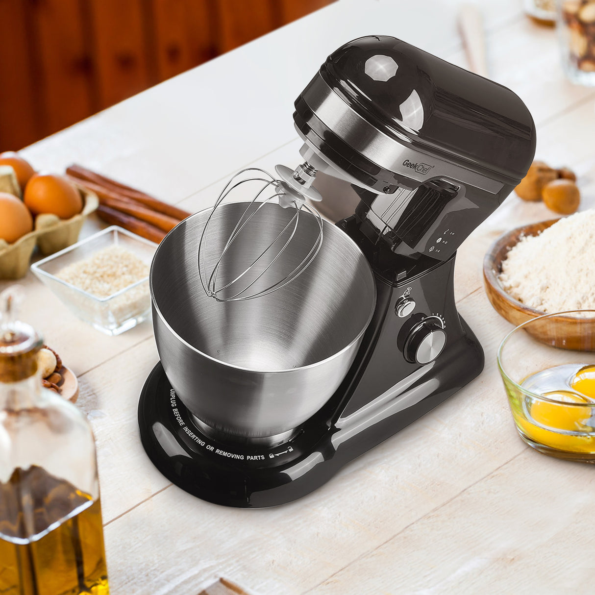 Geek Chef Electric Stand Mixer, 4.8QT 12 Speeds Tilt-Head Food Mixer