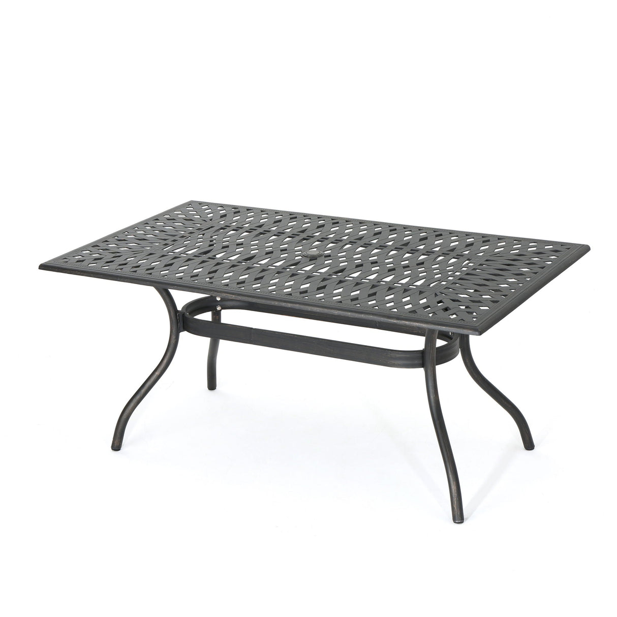 Enchantia - Outdoor Rectangular Dining Table With Weave Tabletop And Flared Legs - Copper - Best Buy Furniture