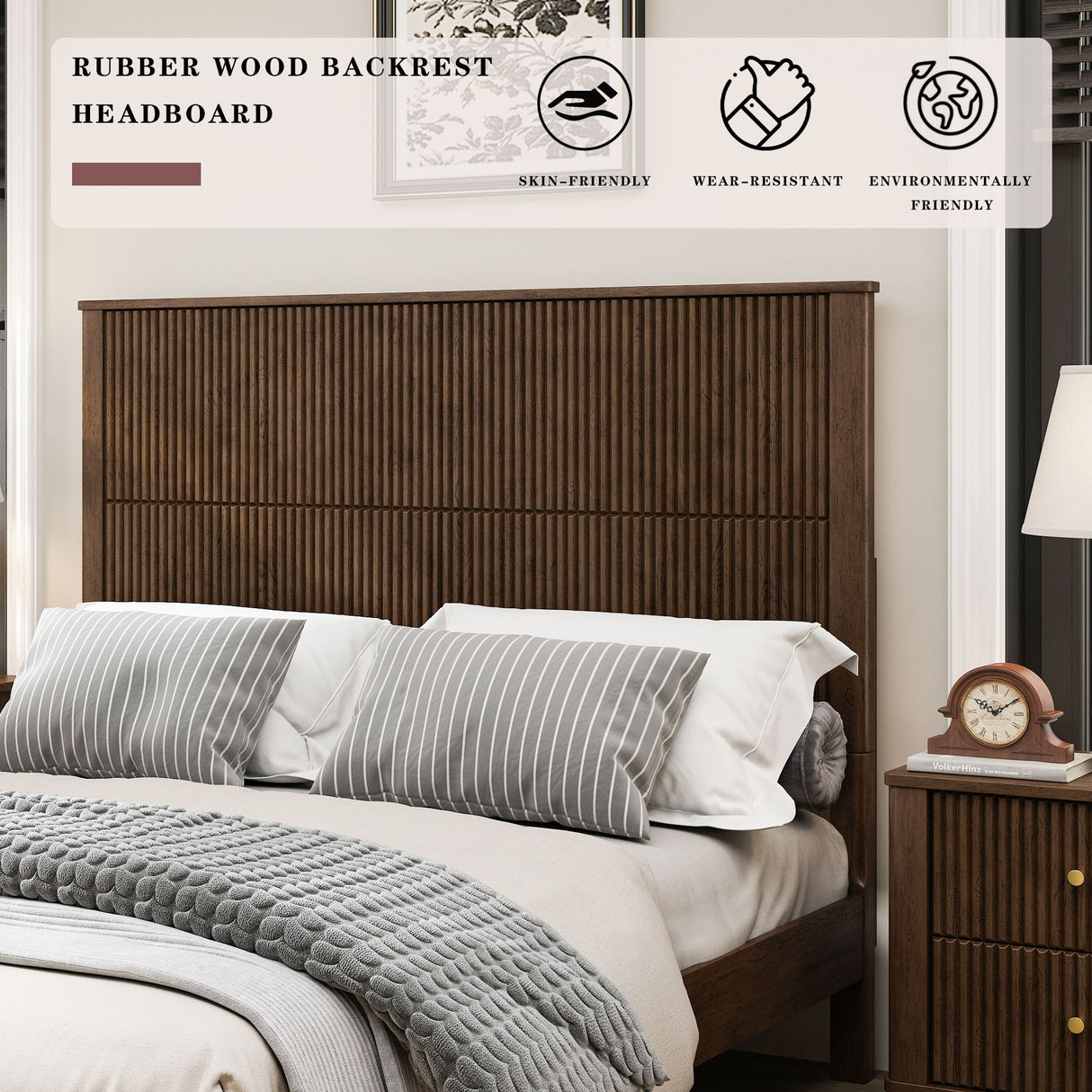 Platform Bed Frame With Tall Headboard