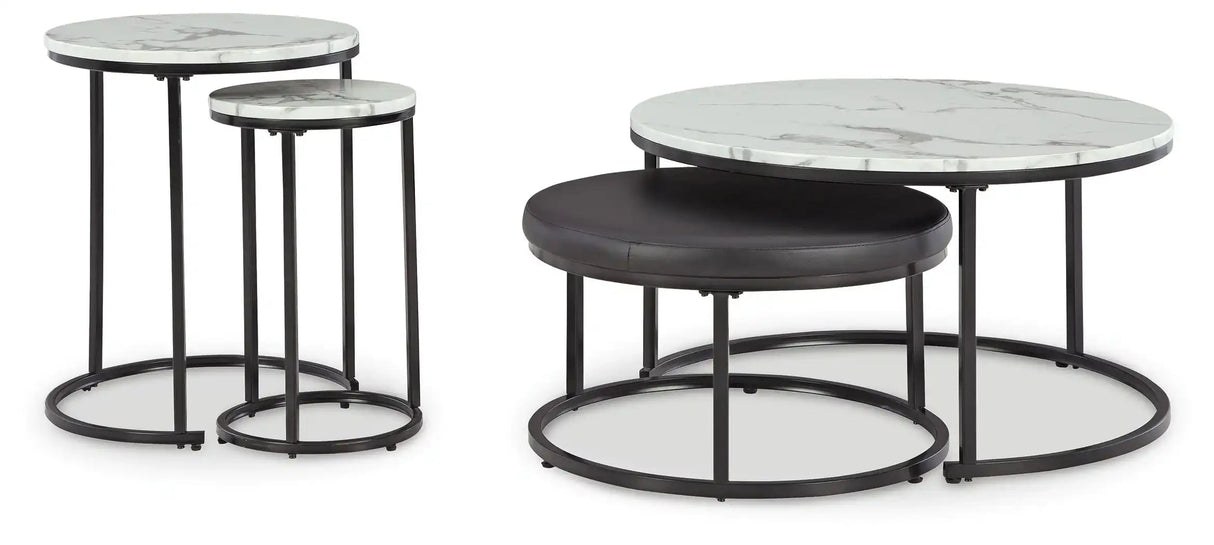 Jusmour - Occasional Nesting Table (Set of 4) - Black / White - Best Buy Furniture