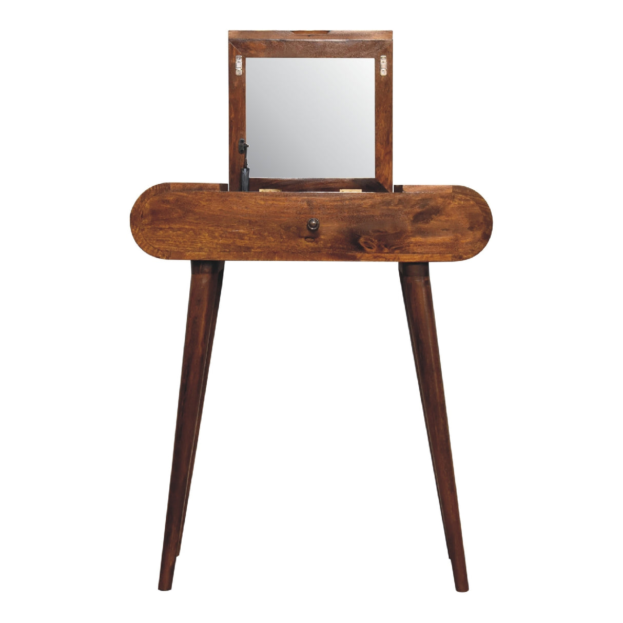 Solid Wood Mini Round Chestnut Fold Vanity