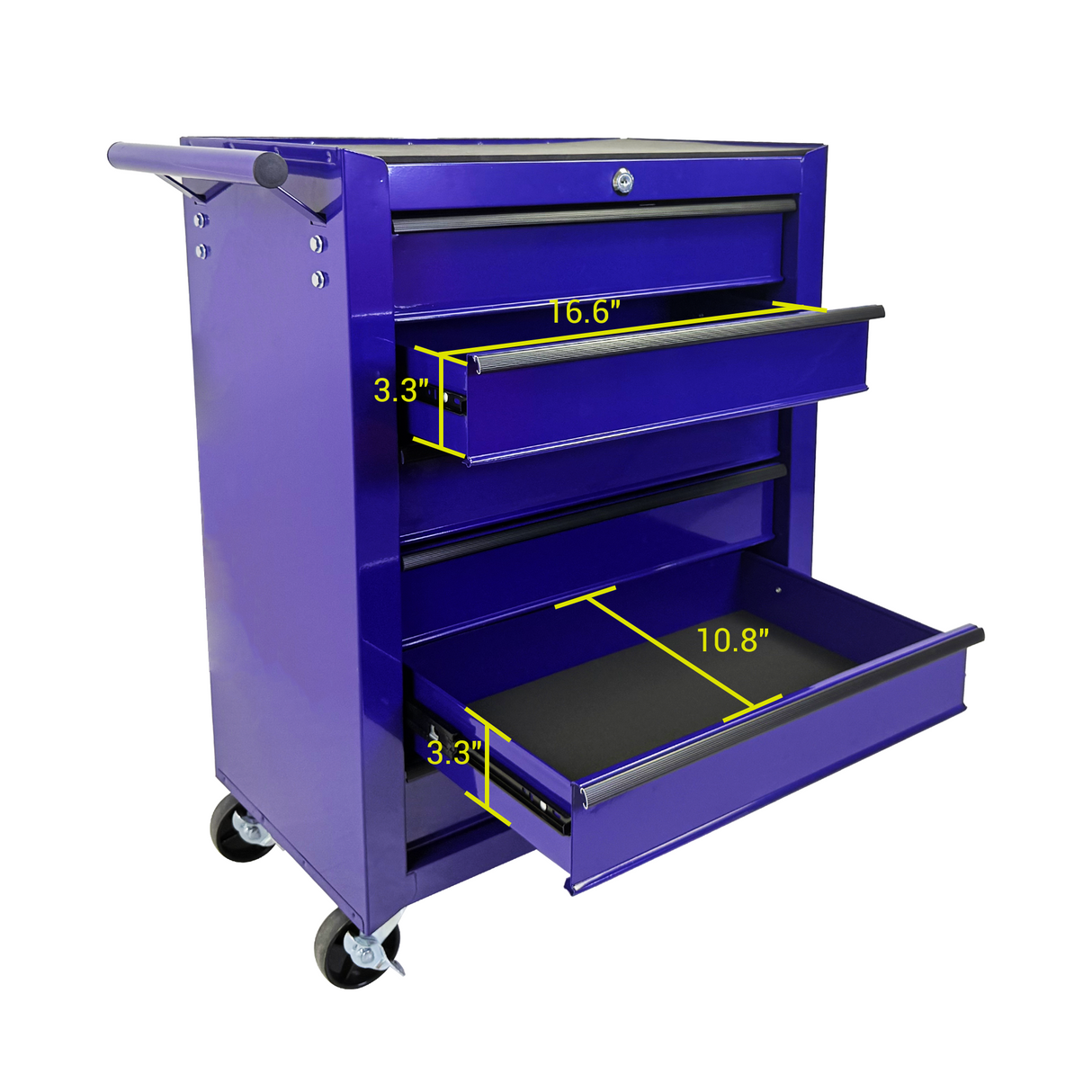 Rolling Metal Tool Chest with 6 Drawers, 20" Cabinet - Purple