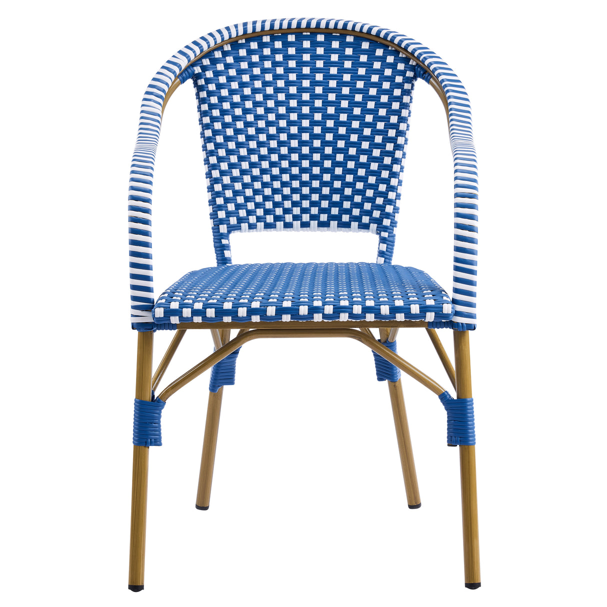 Outdoor Bistro Chairs Set of 2 with Aluminum Frame and PP Rattan