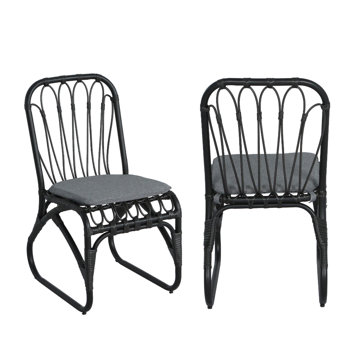 Outdoor Wicker Dining Chairs With Washable Cushion (Set of 2) - Best Buy Furniture
