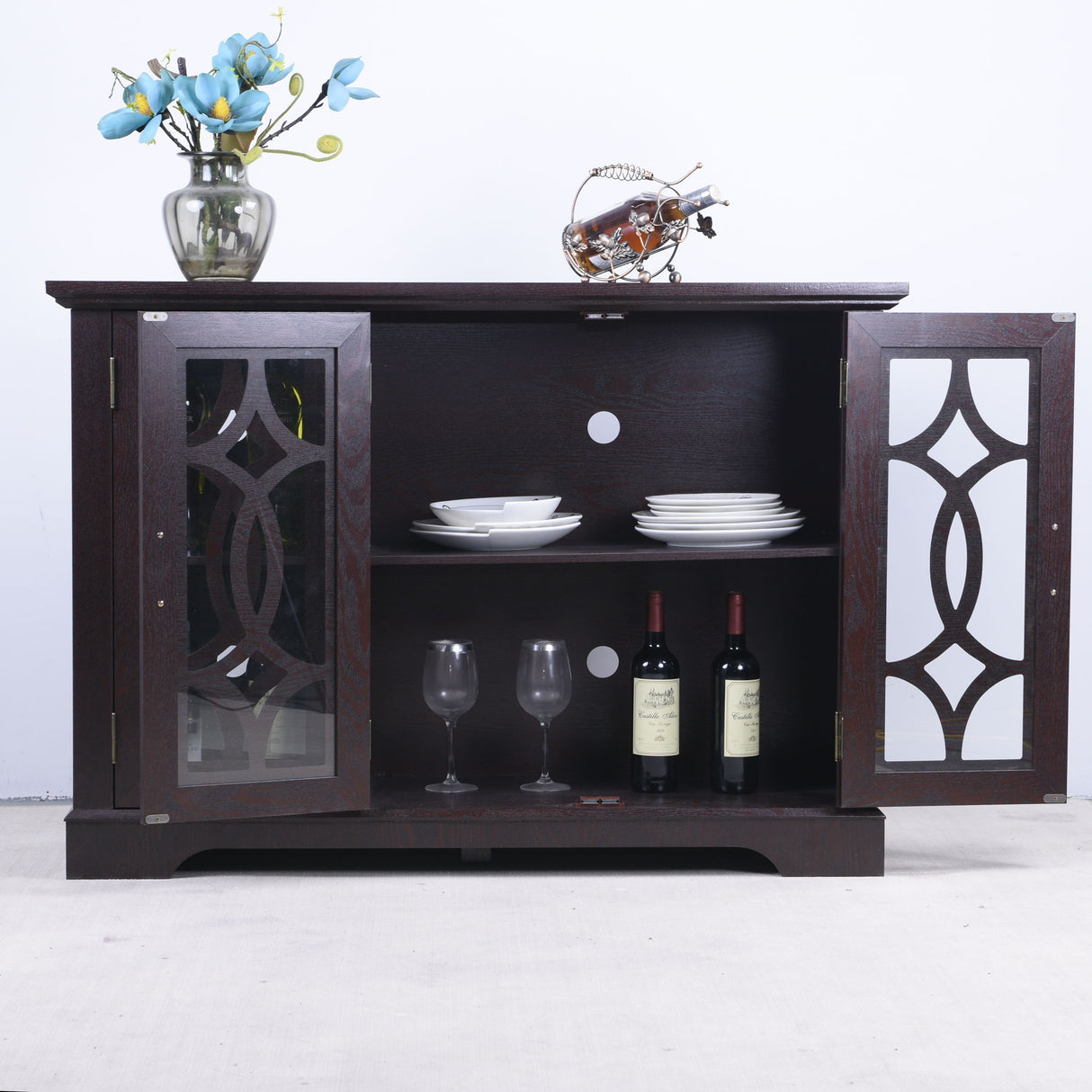 Spacious Sideboard With 3 Doors - Ox Blood Red