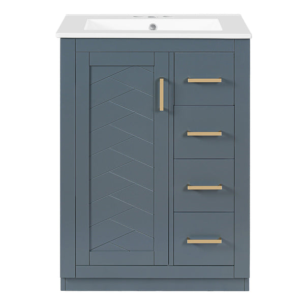 Modern Bathroom Vanity With 1 Door and 3 Drawers