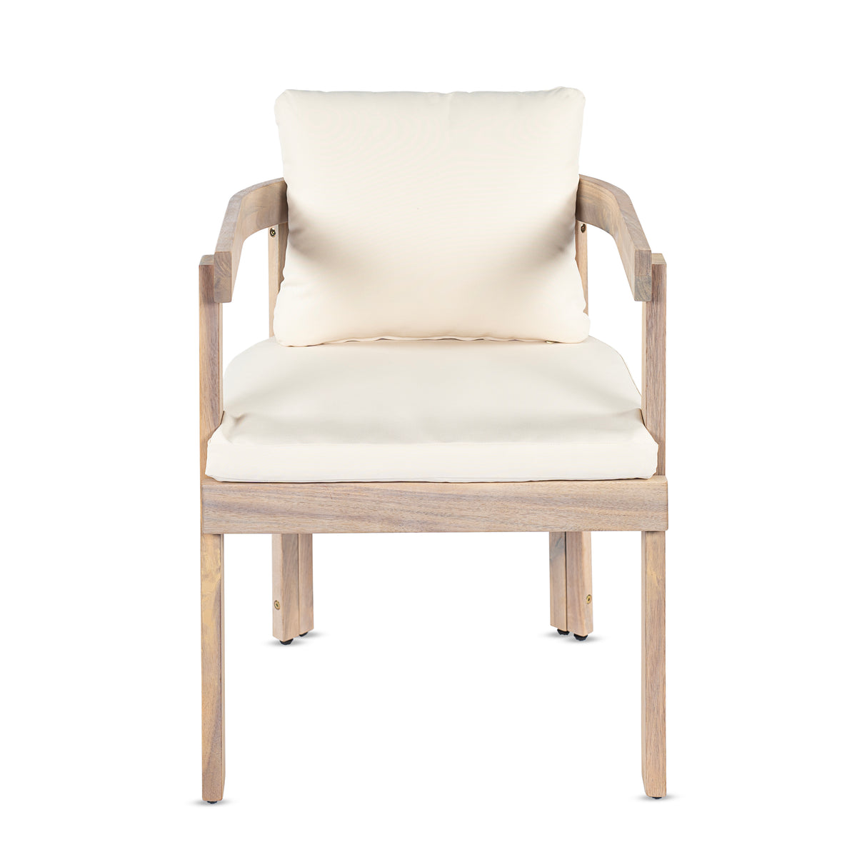 Acacia Wood Dining Chairs Set of 2, Armchairs with Cushions