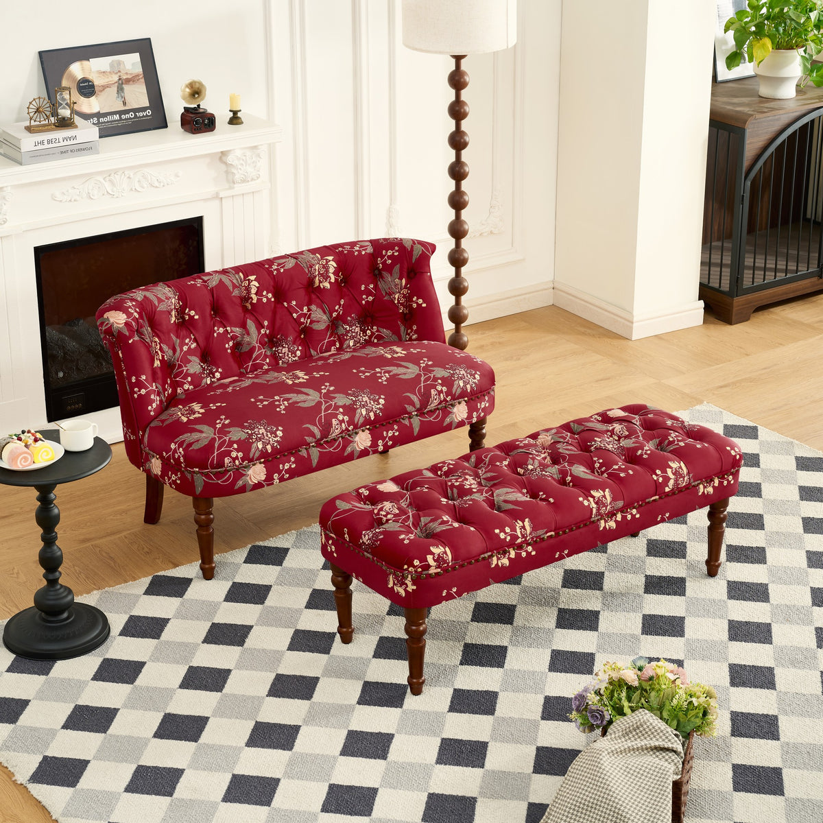 Floral Tufted Sofa Chair