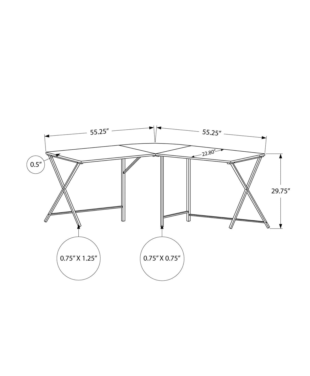 Computer Desk, Home Office, Corner, L Shape, Laptop, Contemporary / Modern - Best Buy Furniture