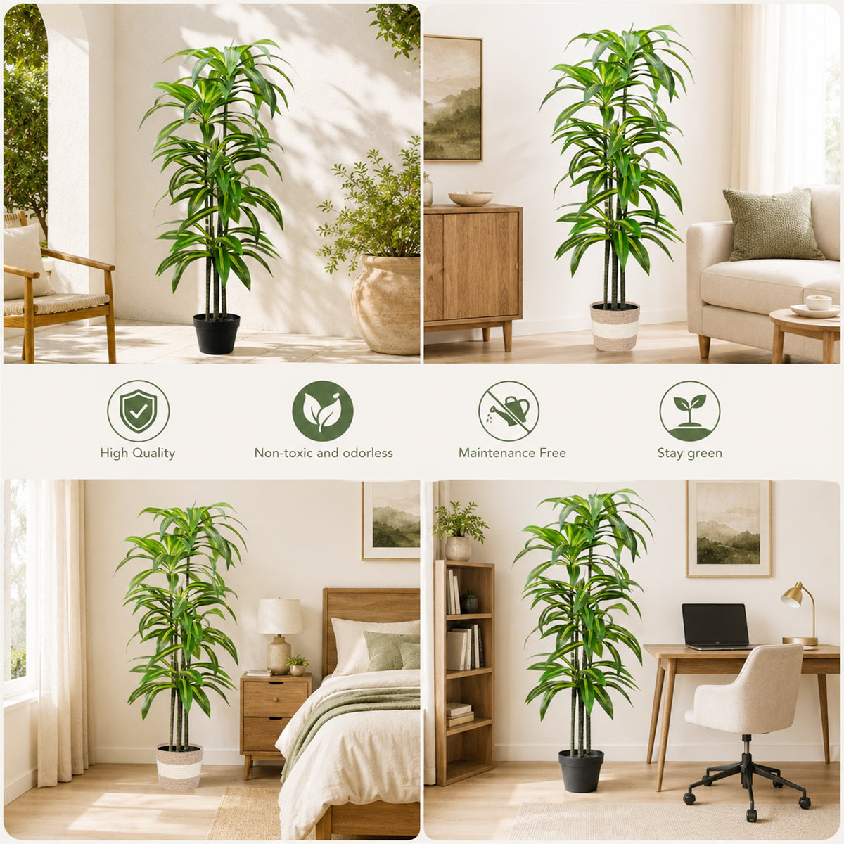 Dracaena Artificial Plant Indoor - 5.5FT