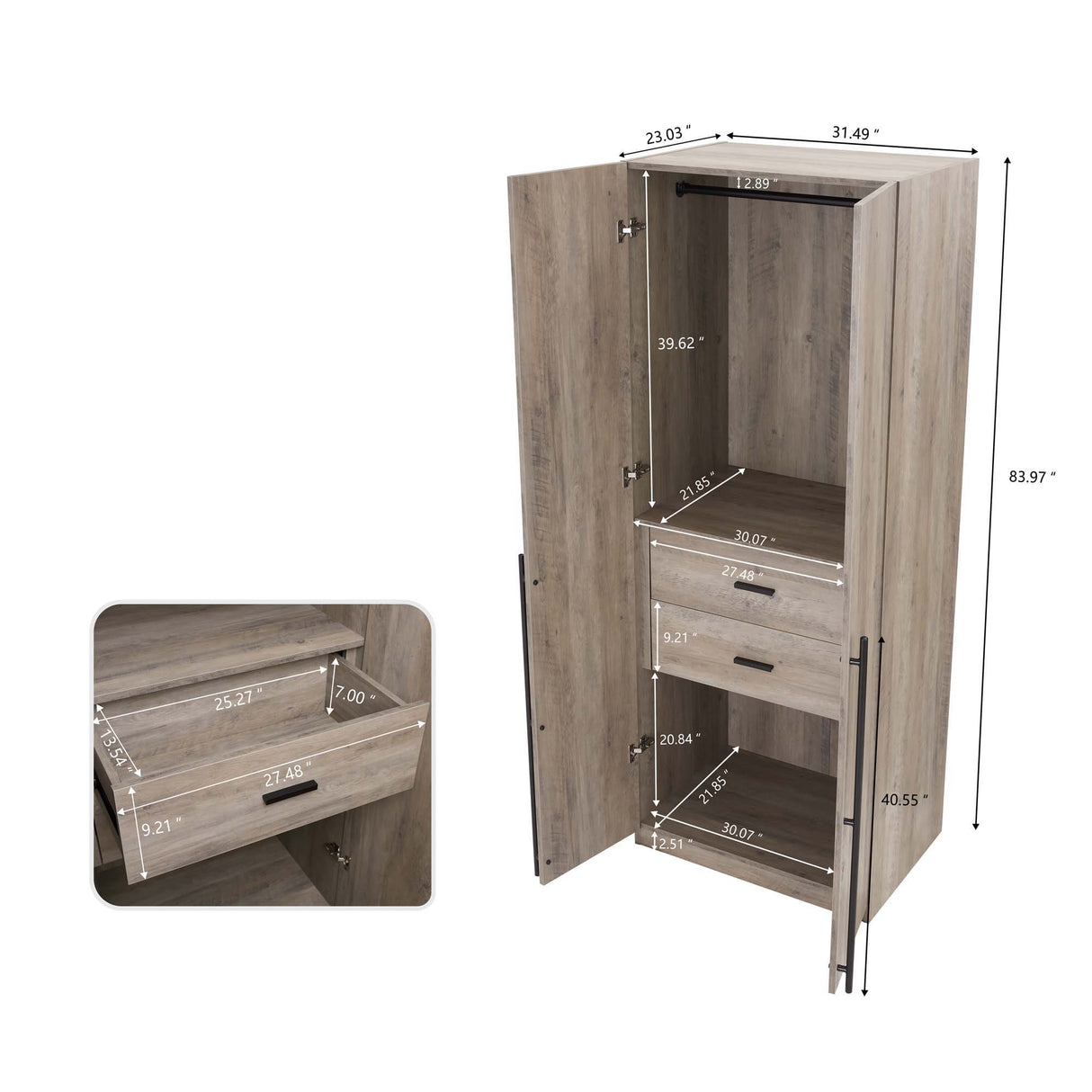 Lee - Free Standing Wardrobe Closet