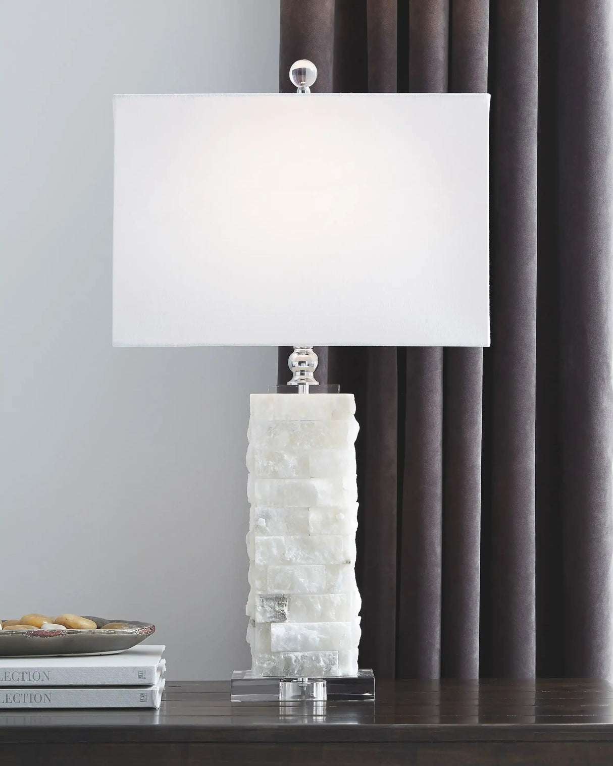 Malise - Alabaster Table Lamp - White - Best Buy Furniture