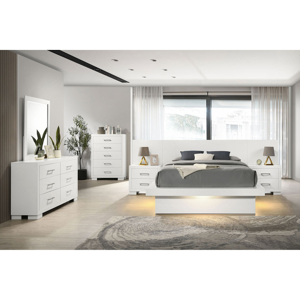 Tokyo - LED Panel Bed With Structured Headboard