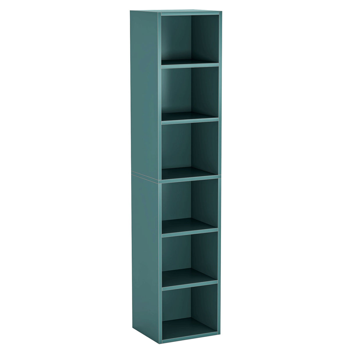 6 Tier Narrow Corner Cube Bookcase Storage, Freestanding Shelf With Open Cubes For Living Room