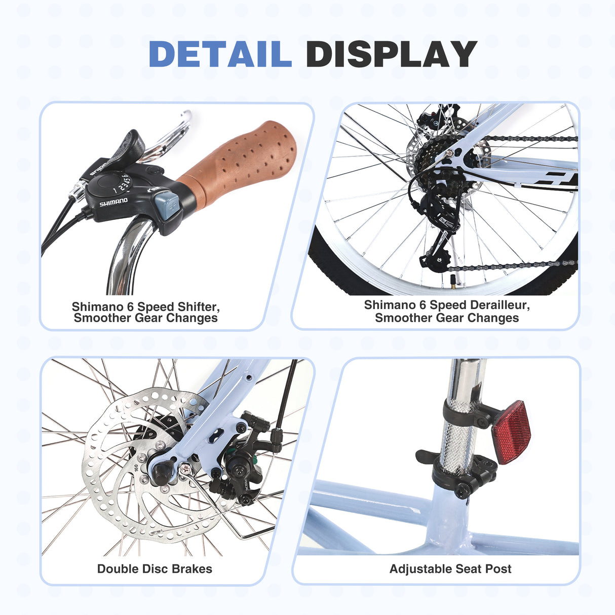 6 Speed Steel Frame 24 Inch Commuter Bike