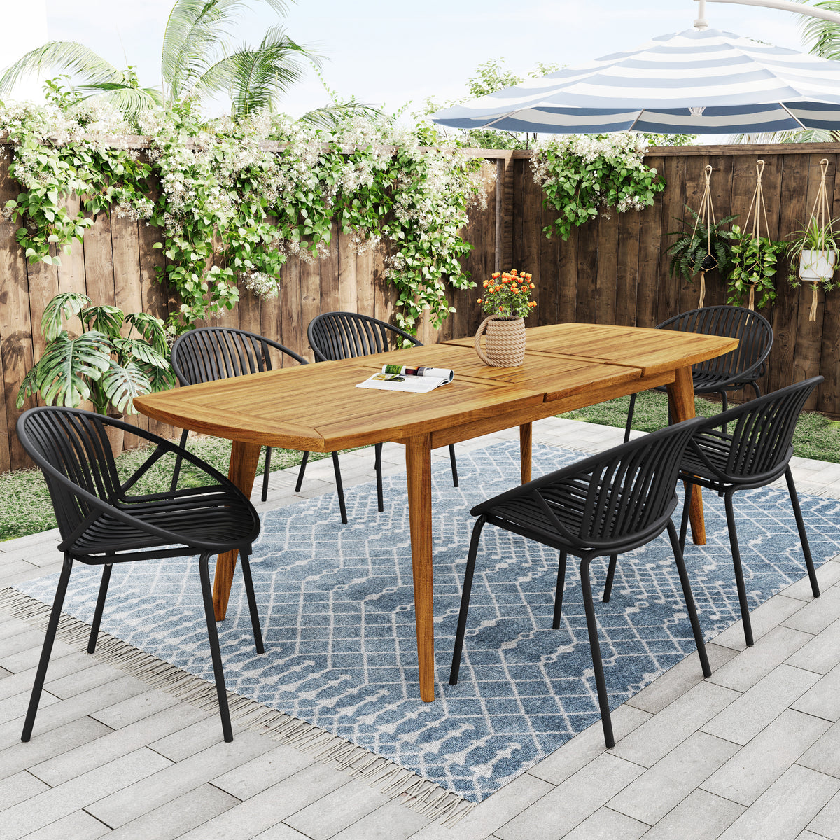 Stackable Patio Dining Chairs Set of 2