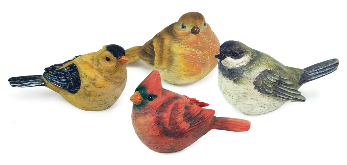 Realistic painted tabletop bird figurine (set of 12)