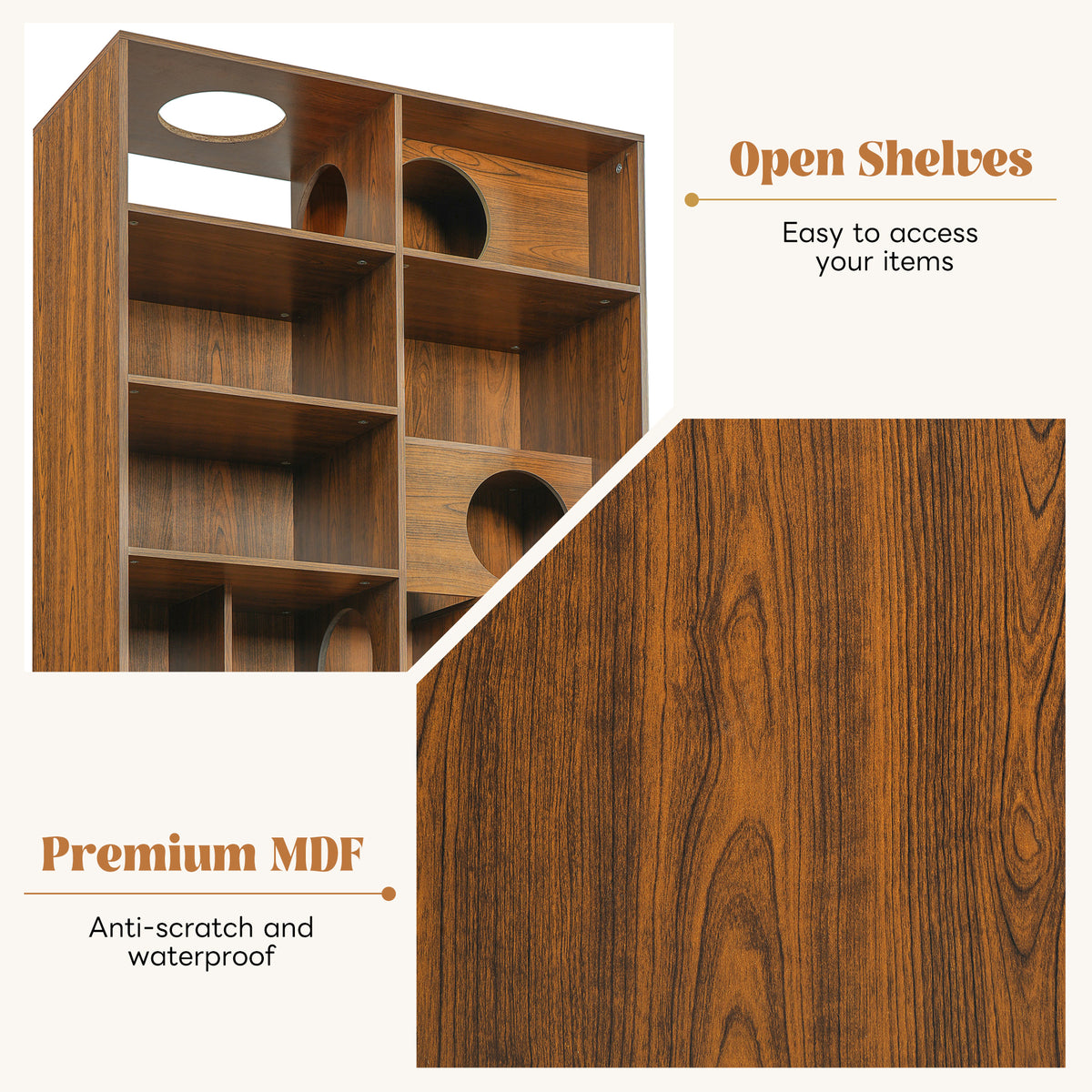 Modern 2 in 1 Wood Bookshelf Cat House