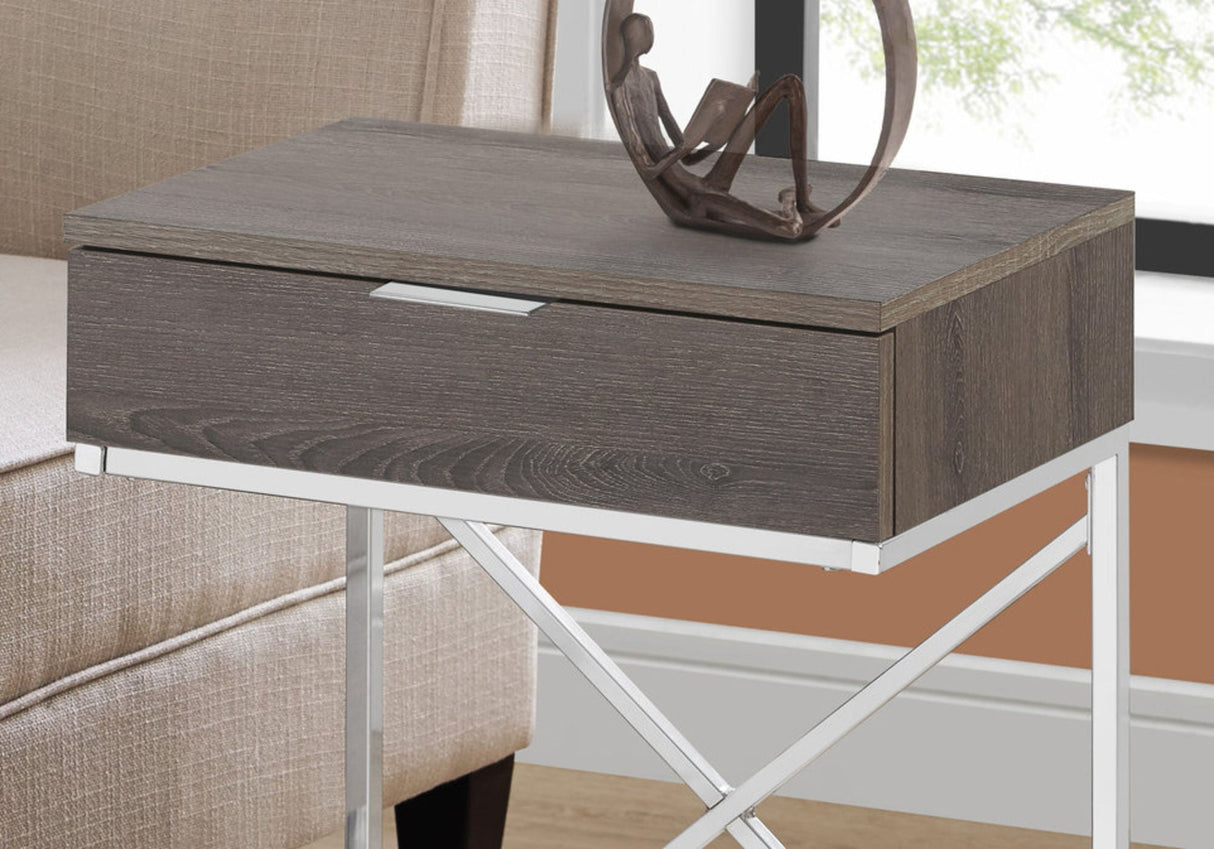 Accent Side Table, Storage Drawer, Contemporary - Taupe - Best Buy Furniture