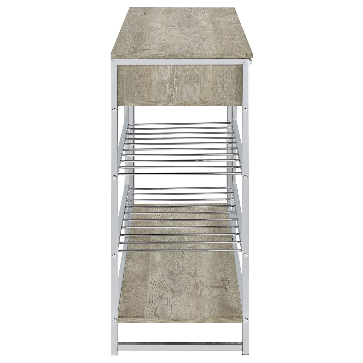 Ethel - 2 Drawer Home Bar Storage With Wine Rack - Oak