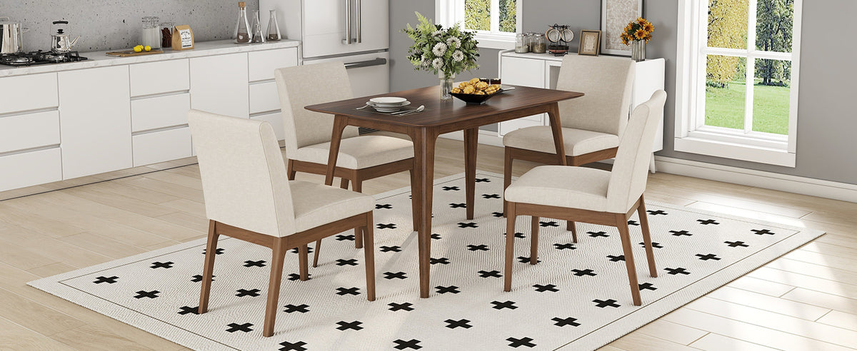 5-Piece Dining Table Set with 4 Chairs