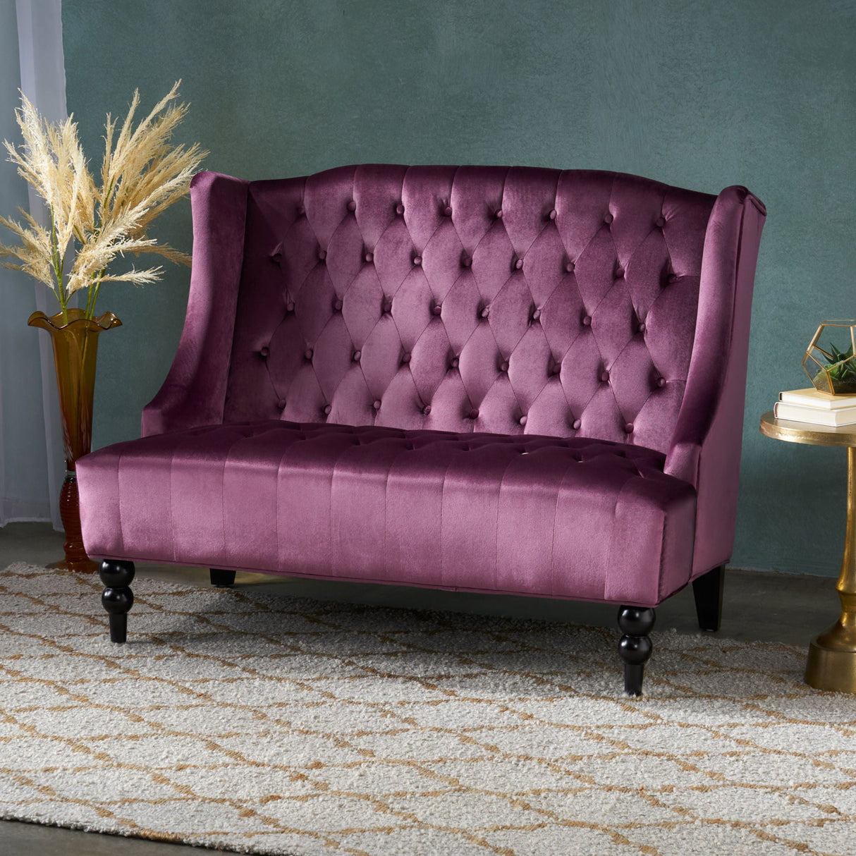 Nurturing - Upholstered Loveseat With Wing Back And Diamond Tufting - Best Buy Furniture