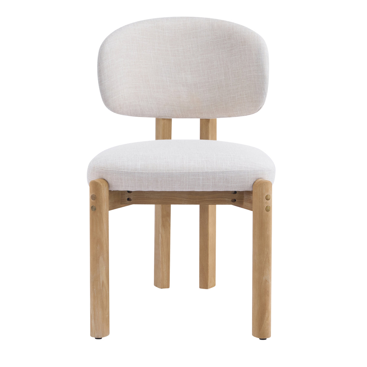 Beige Upholstered Scandinavian Dining Chair