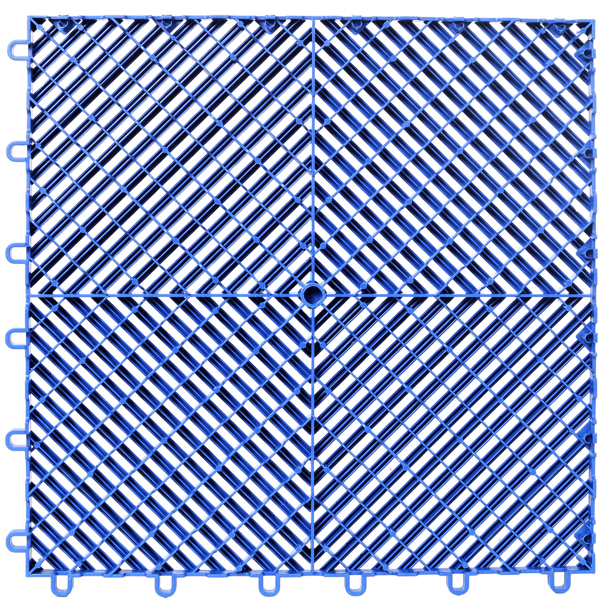 Interlocking Plastic Garage Floor Tiles, 15.6-Inch, Set of 25, Blue