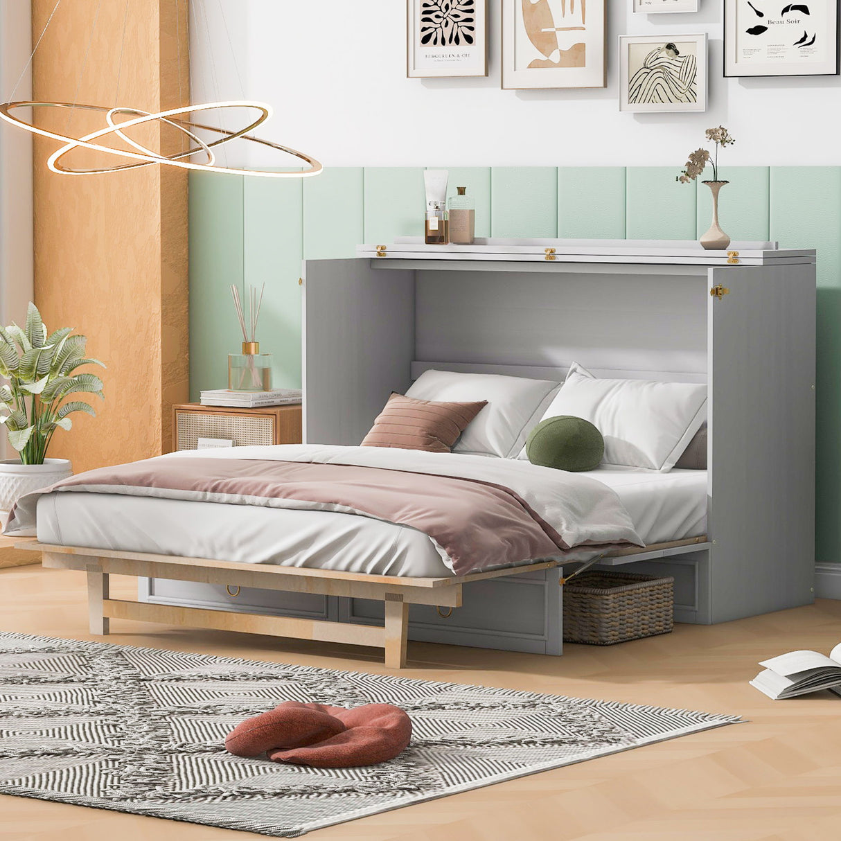 Murphy Bed With Large Drawers And Stylish Design