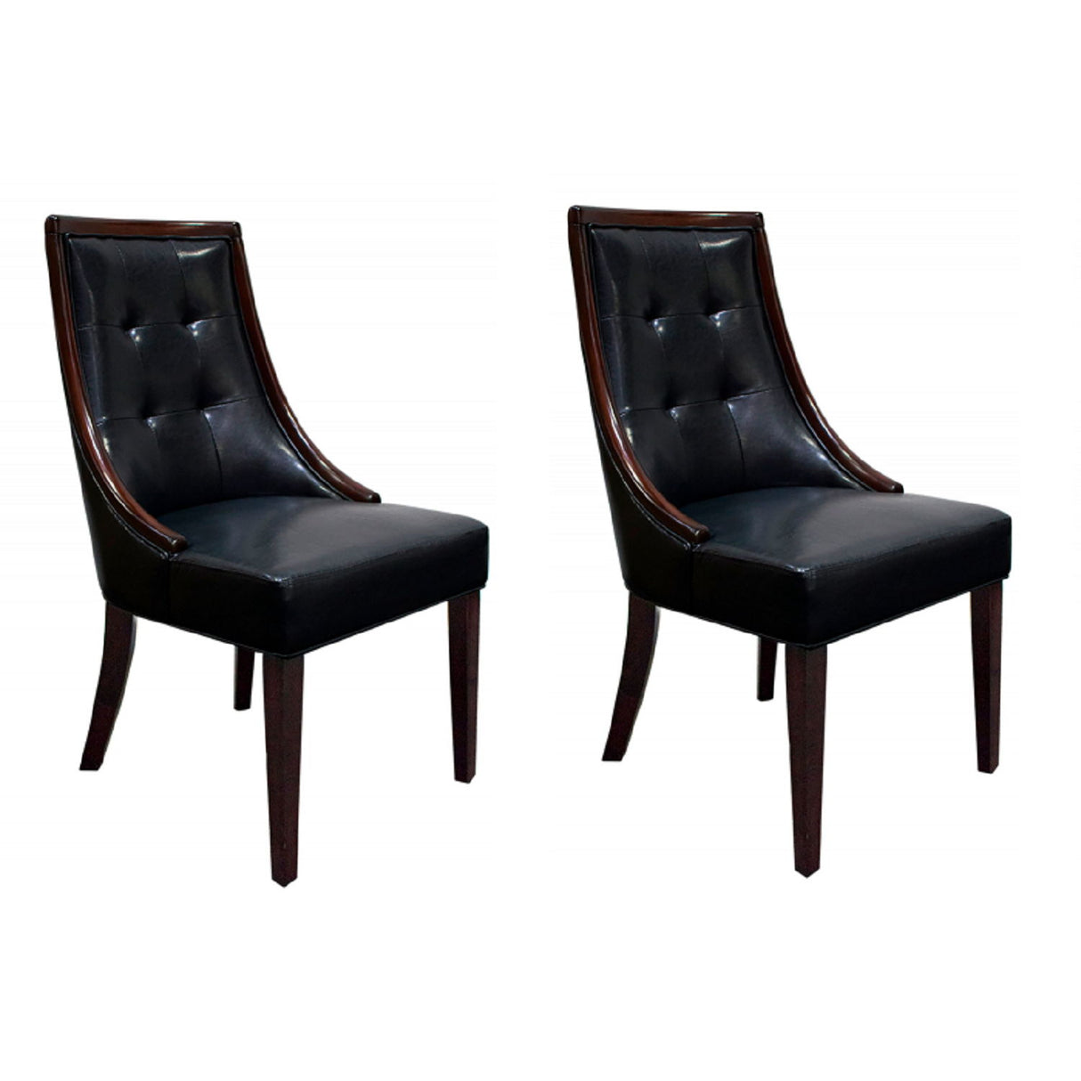 Clair - Tufted Dining Room Side Chair (Set of 2) - Dark Coffee / Black