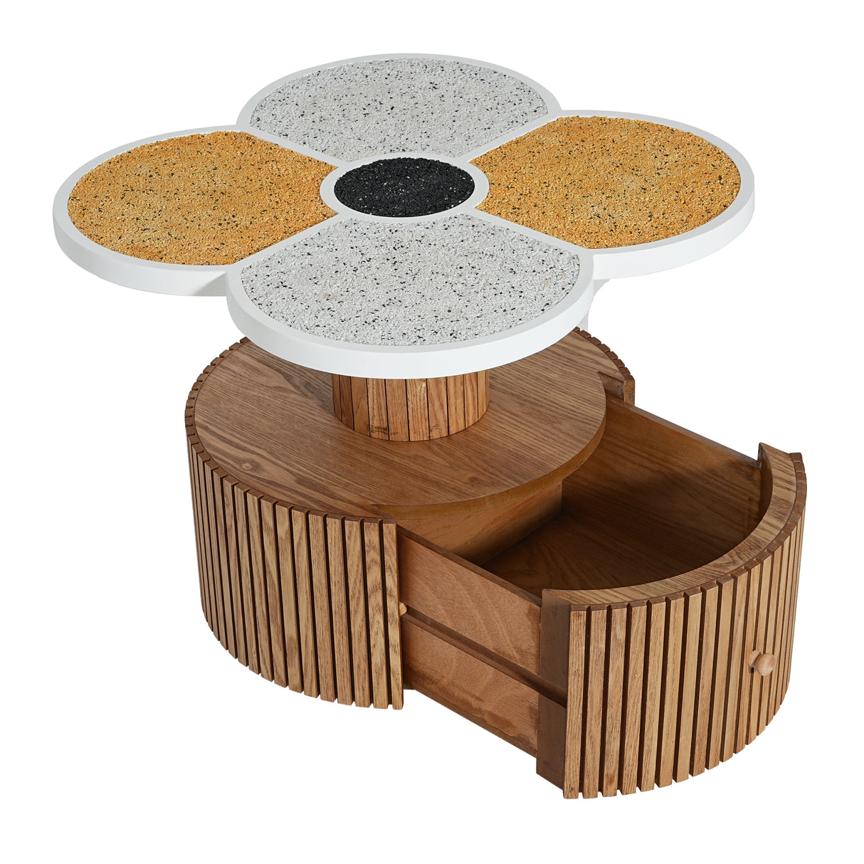 Unique Four-Leaf Clover Side Table for Living Room, Bedroom & Small Spaces