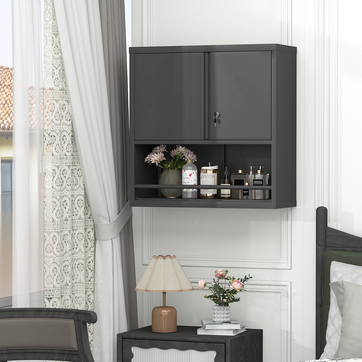 Metal Adjustable 2 Doors Storage Cabinet