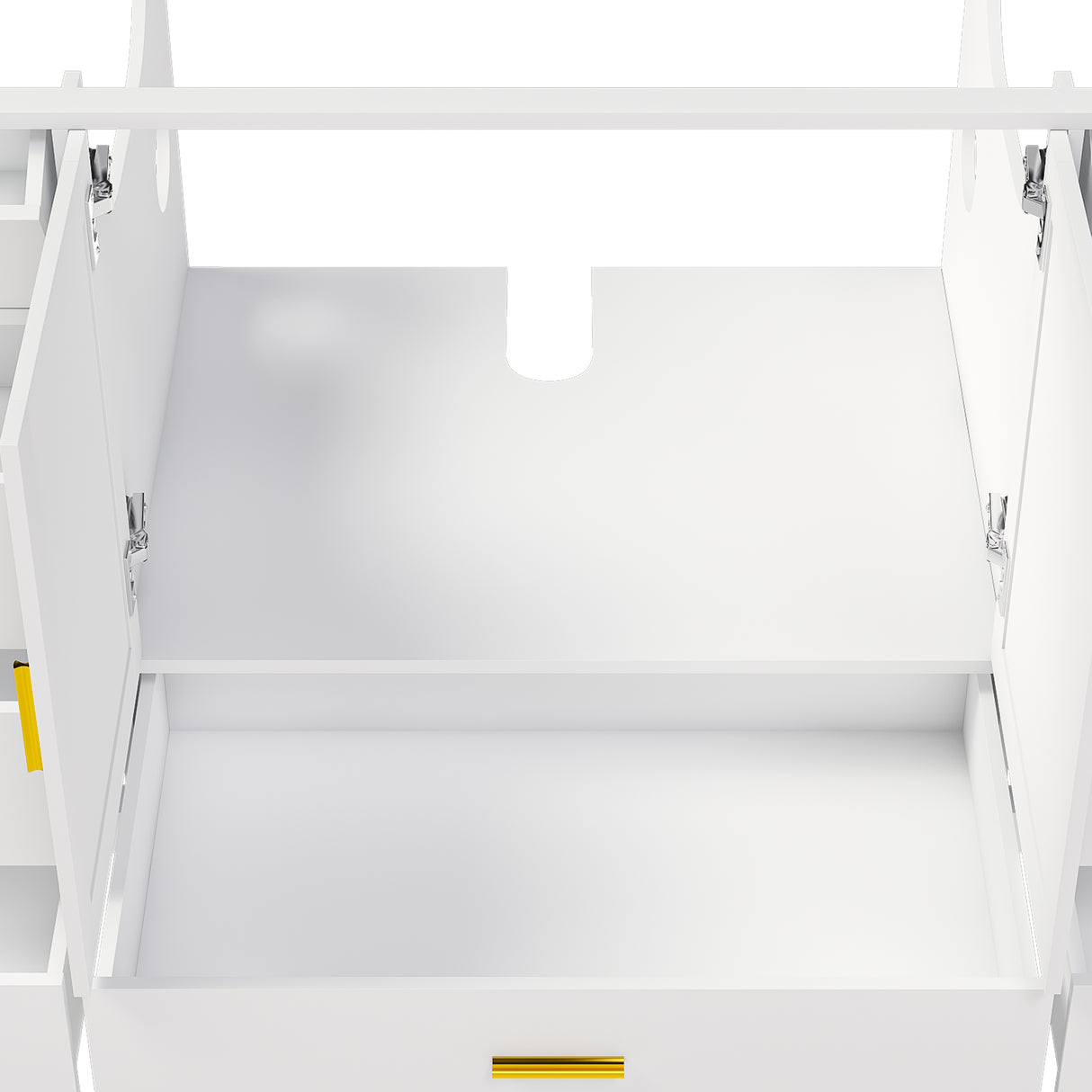 60" Bathroom Vanity Base Cabinet with Storage in White