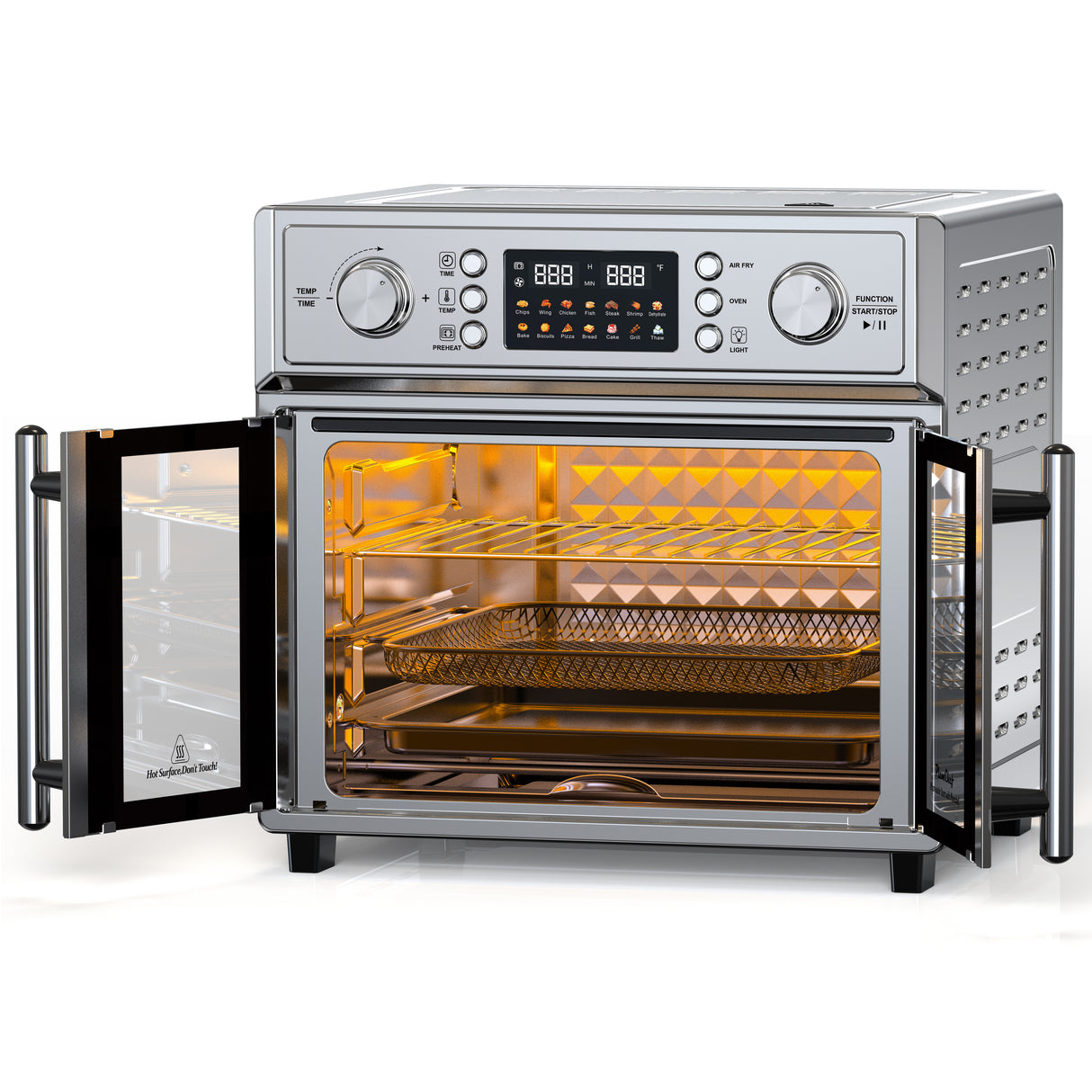 PlumChef 26QT Large Capacity French Double-Door Air Fryer Convection Toaster Oven