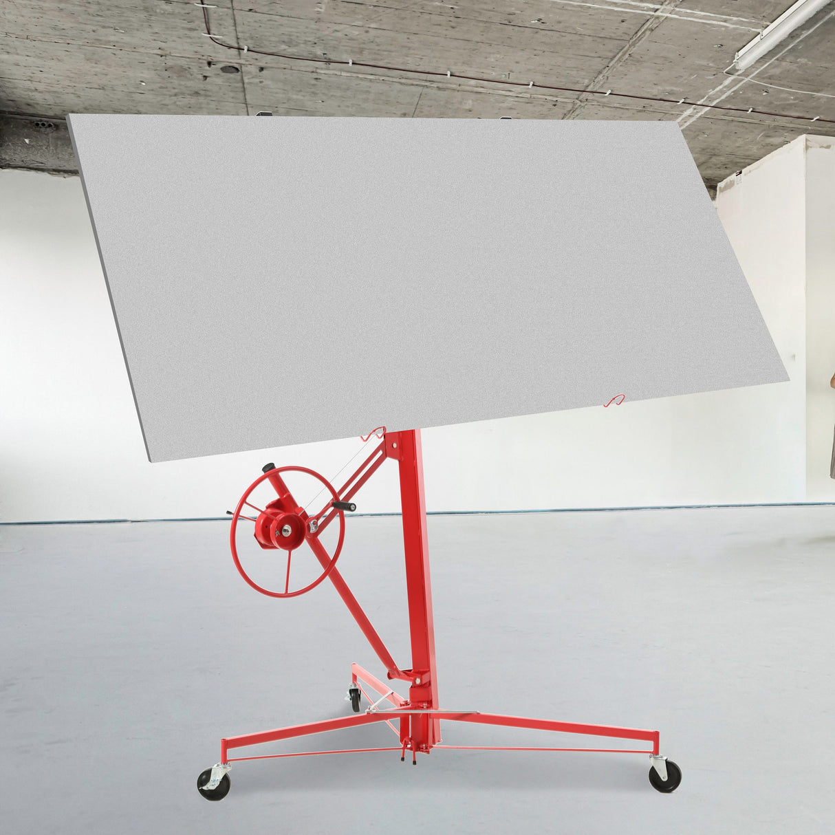 Drywall Lift Panel Hoist Jack Lifter With Caster Wheels And Telescopic Arm