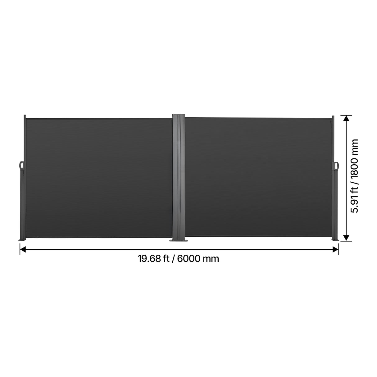 Retractable Side Awning, 71" x 236" Patio Screen with Waterproof Polyester Fabric