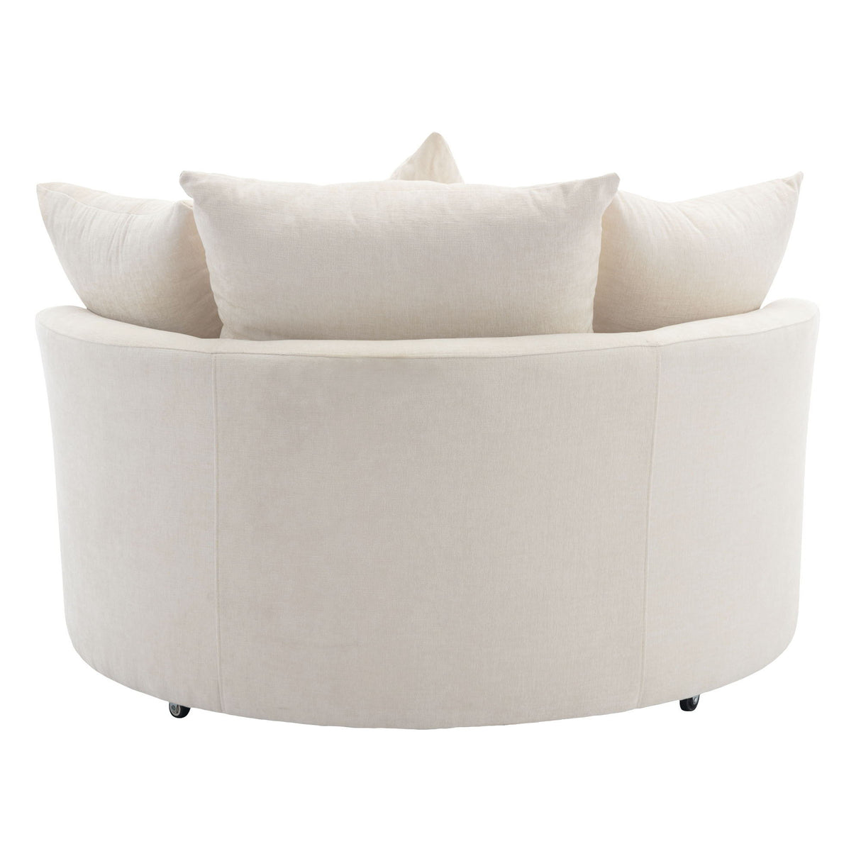 360° Swivel Accent Barrel Chair With Storage Ottoman & 4 Pillows, Modern Leisure Chair Round Accent For Living Room
