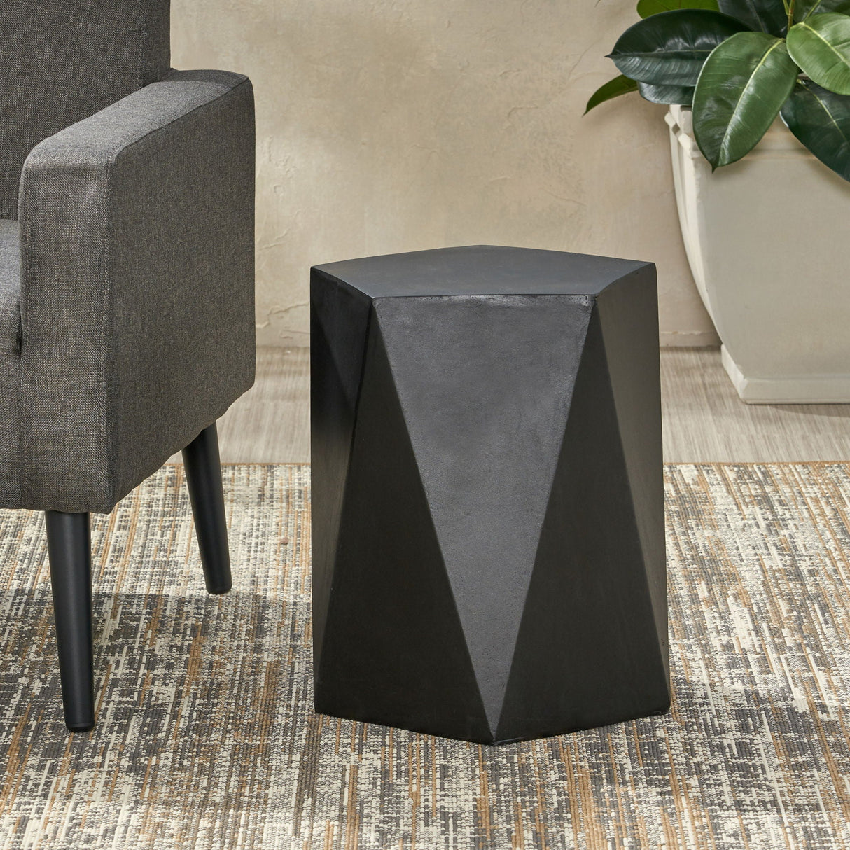 Side Table With Geometric Design - Best Buy Furniture