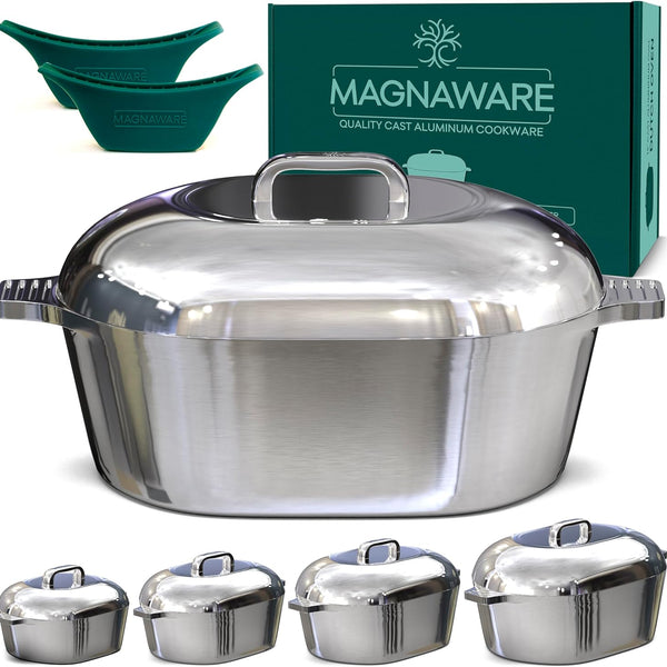 Ultimate Oval Collection - 4-Piece Cast Aluminum Oval Dutch Oven Set Includes 11", 13", 15" & 18" Ovals
