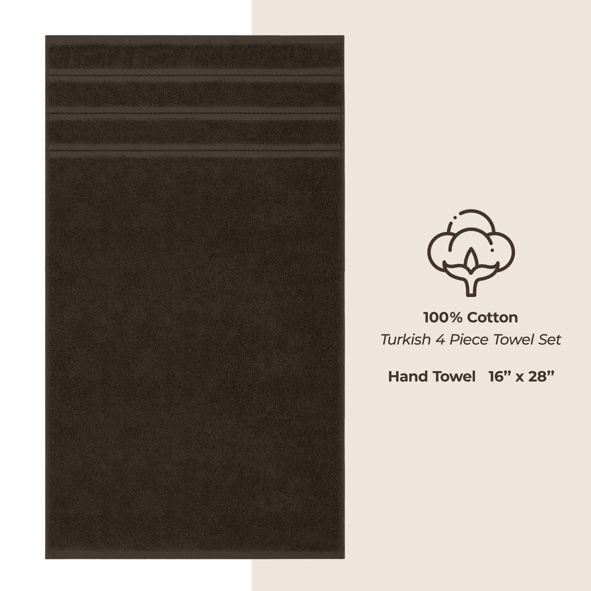 American Soft Linen 100% Cotton Turkish Towels, 4 Pack Hand Towel Set, Super Soft, Absorbent, Quick Dry Premium Towels
