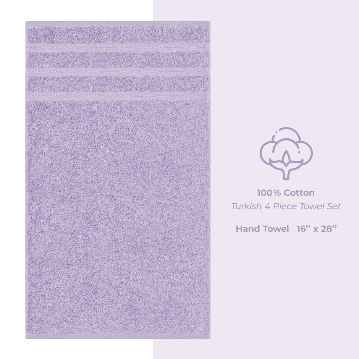 American Soft Linen 100% Cotton Turkish Towels, 4 Pack Hand Towel Set, Super Soft, Absorbent, Quick Dry Premium Towels