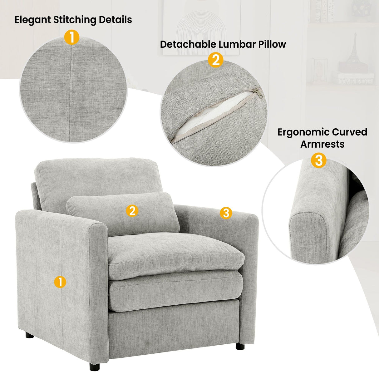 Cozy Sofa Set Oversized Comfy Cloud Sofa With Double Cushion