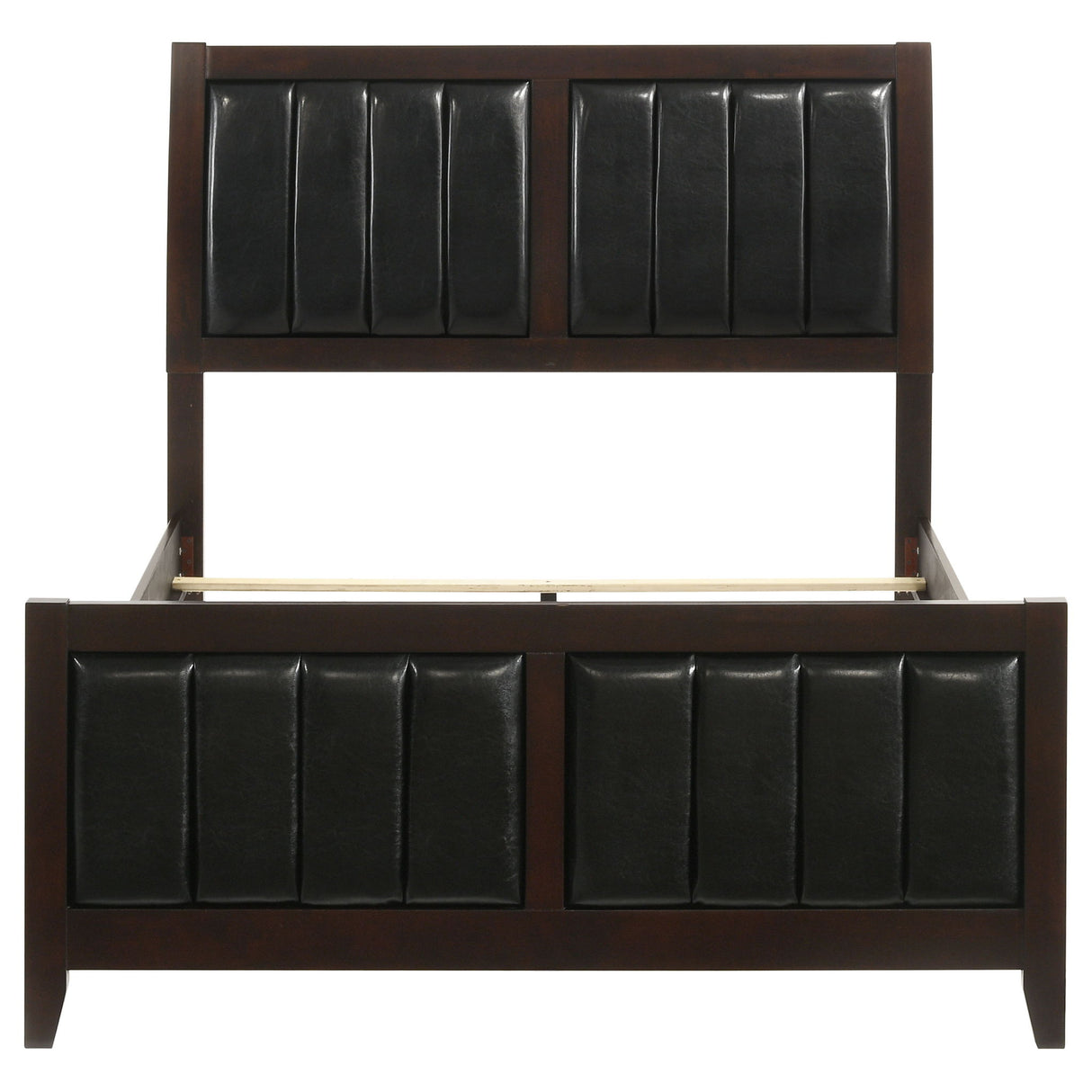 Full Panel Bed With Tufted Headboard Frame - Brown