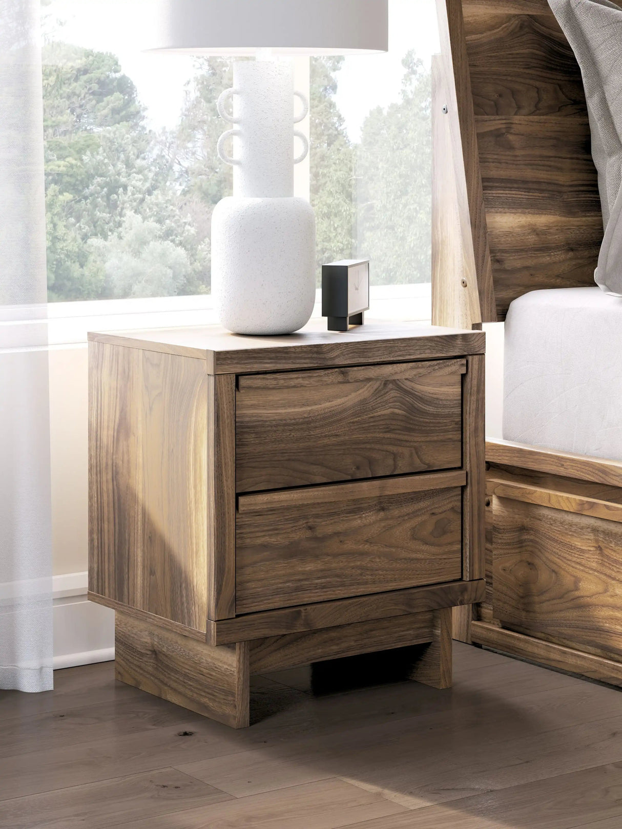 Chirason - Two Drawer Night Stand - Brown - Best Buy Furniture