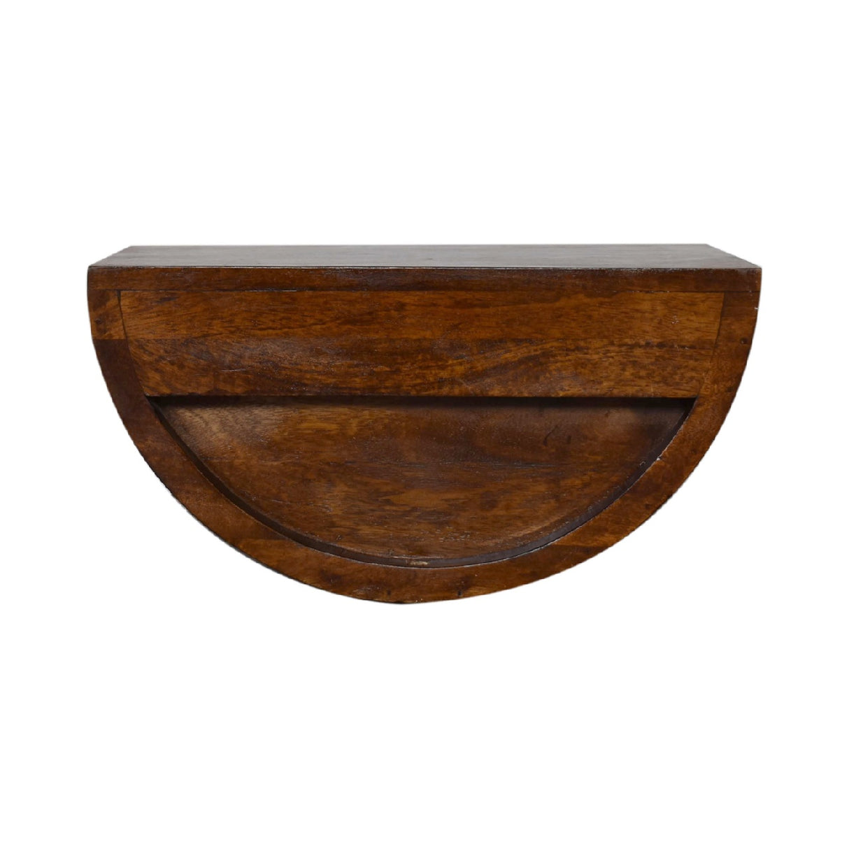 Solid Wood Chestnut Crescent Floating Nightstand
