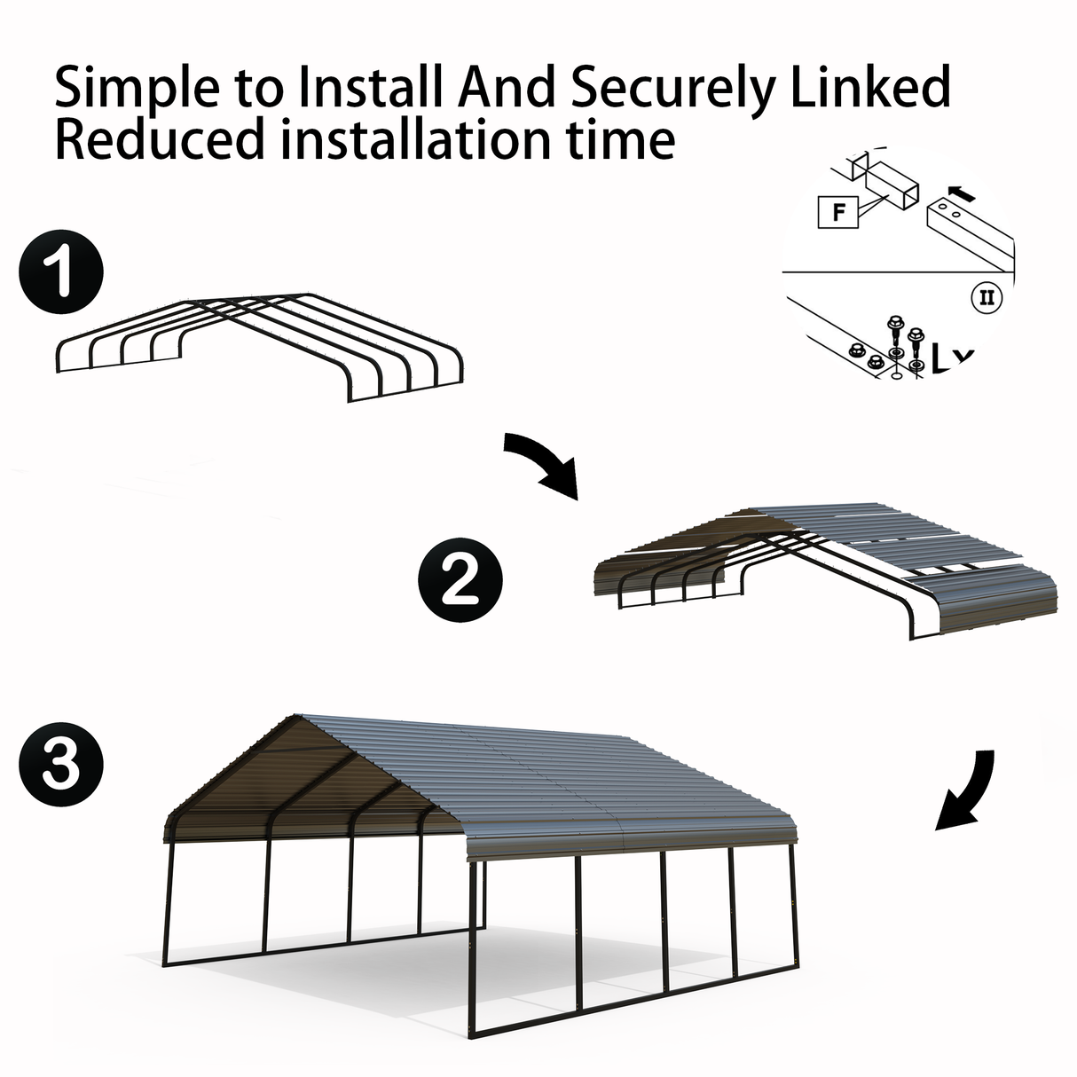 Heavy Duty Carport 20 x 20 Shelter
