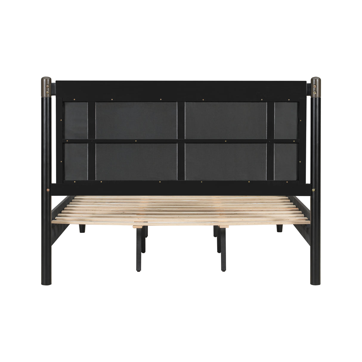 Solid Wood Queen Bed, Heavy Duty 500 lbs Support, No Box Spring Needed