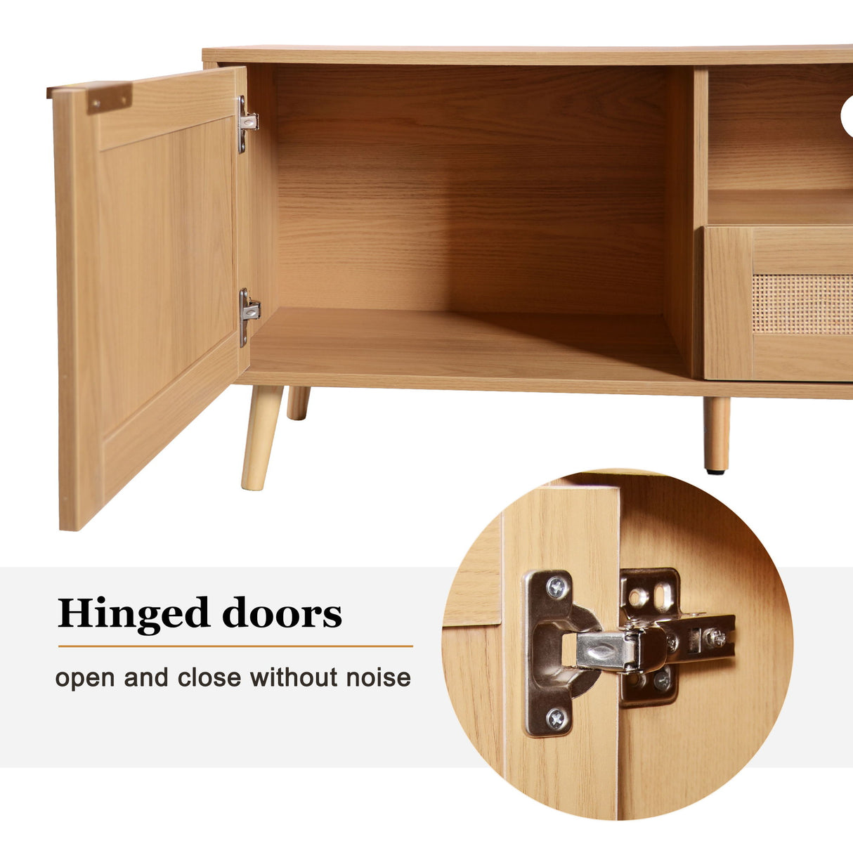 TV Stand, Media Console With Cable Management