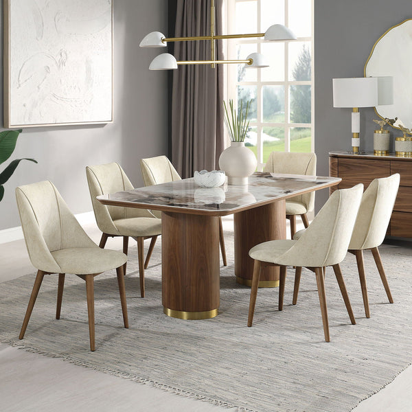 Willene - Ceramic Top Dining Table - Walnut - Best Buy Furniture